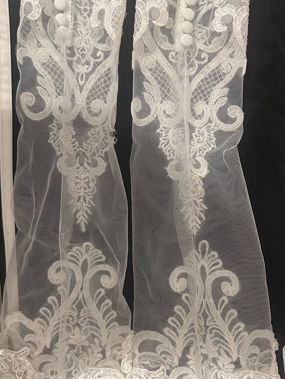 Pronovias White Long Sleeve Lace Dress